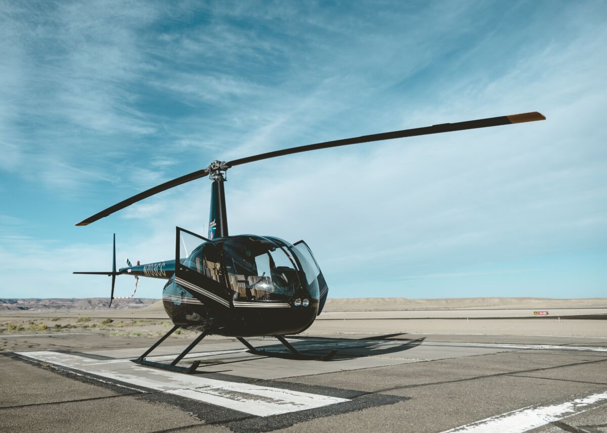 Black helicopter for helicopter pilot training